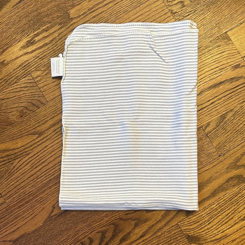 EUC Restoration Hardware Baby & Child Grey Striped Baby Blanket